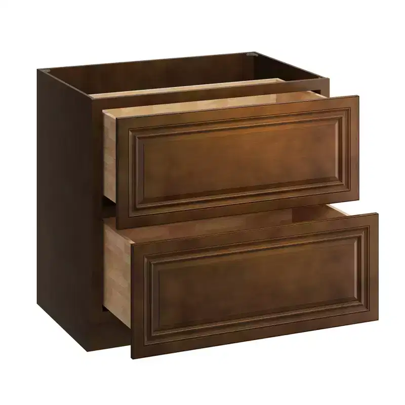 CASAINC 36 in. W x 34.5 in. H x 24 in. D 2-Drawer Base Kitchen Cabinet  Soft-Close, Plywood Frame - Ready to Assemble
