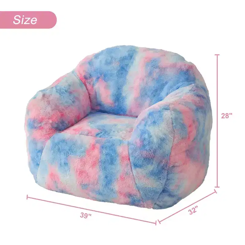 Oversized Foam-Filled Faux Fur Bean Bag Chair, Cozy Lazy Sofa for Adults & Kids, Perfect for Gaming, Reading & Dorms
