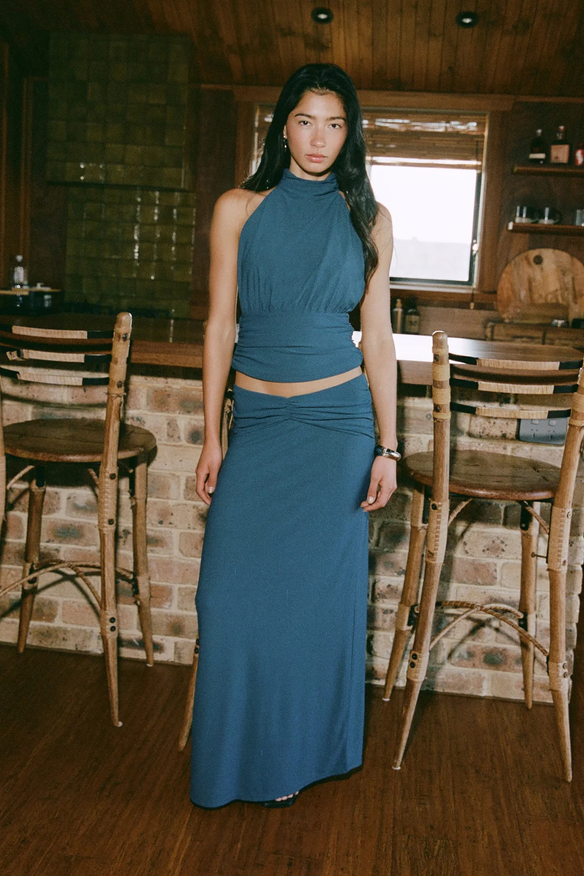 Maxi Skirt Petrol Blue