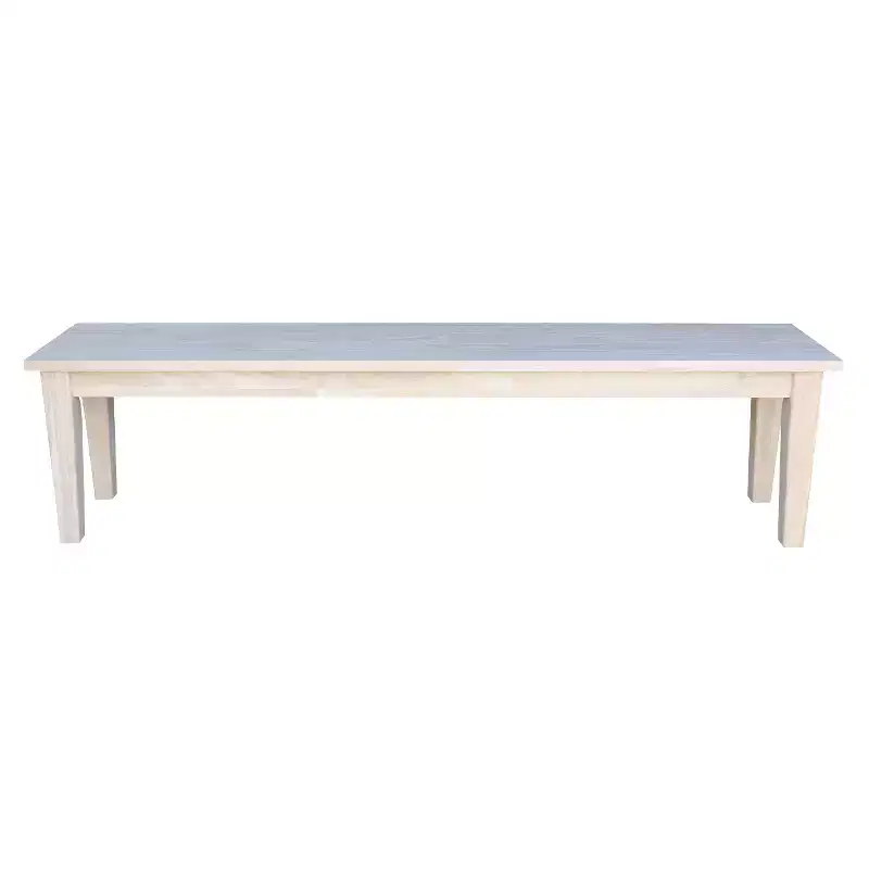 International Concepts 72" Shaker Style Bench Unfinished: Hardwood Frame, Seats 3, Farmhouse Decor