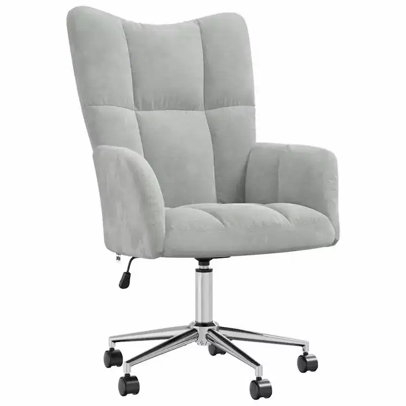 Relaxing Chair Light Gray Velvet