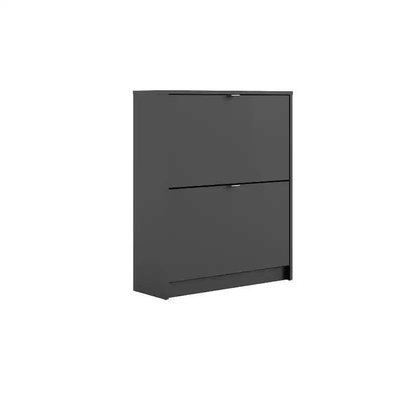 HomeStock Drawer Shoe Cabinet, Black Matte