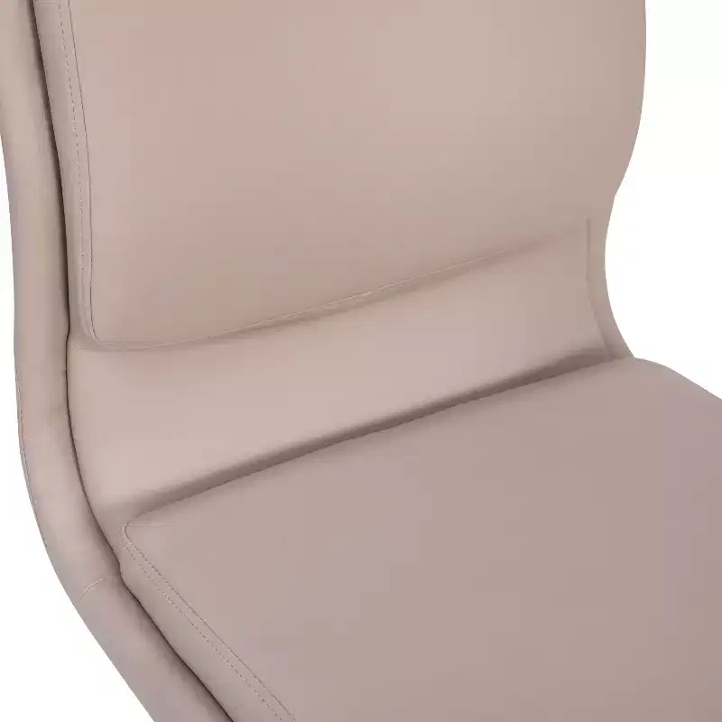 Mid-Back Armless Swivel Task Office Chair Bonded Leather Adjustable Metal Base
