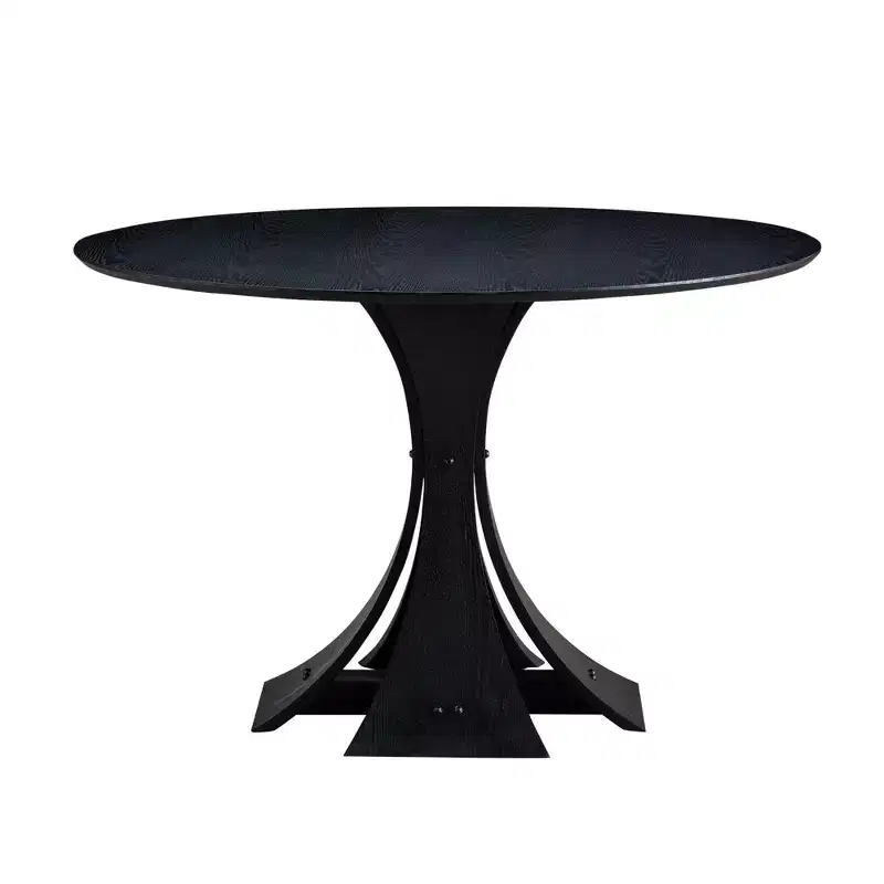 Okak Modern Round Dining Table Kitchen Table Wood Dining Table for 6 for Living Room, Cafe