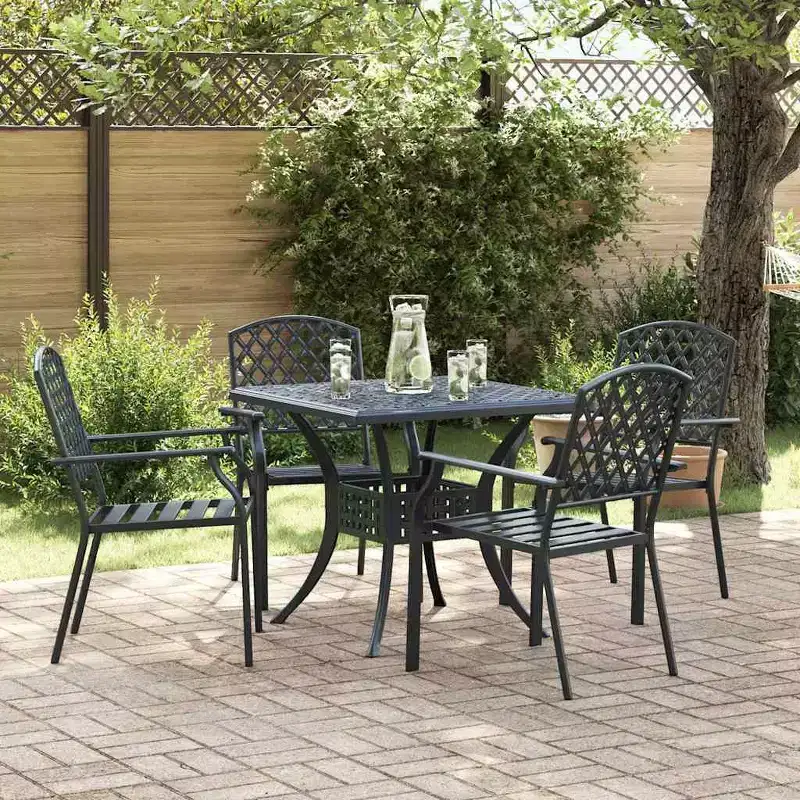 vidaXL Garden Chair 4 pcs Anthracite 22.05 x 25.59 x 35.04 in Steel