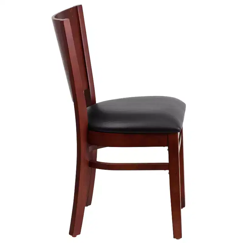 2 Pack Solid Back Wooden Restaurant Chair