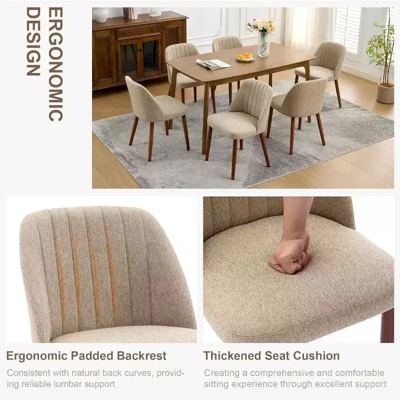 Upholstered Dining Chair with Metal Frame