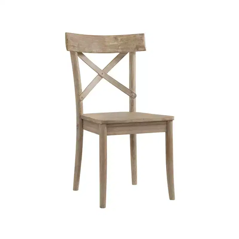 2pc Keaton X Back Wooden Side Chair Set Beach - Picket House Furnishings: Mid-Century Modern, Solid Wood Frame