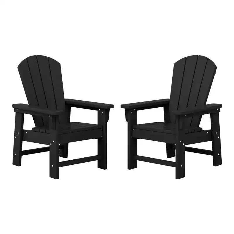 WestinTrends Malibu Kids Outdoor Adirondack Plastic Patio Chair (Set of 2)
