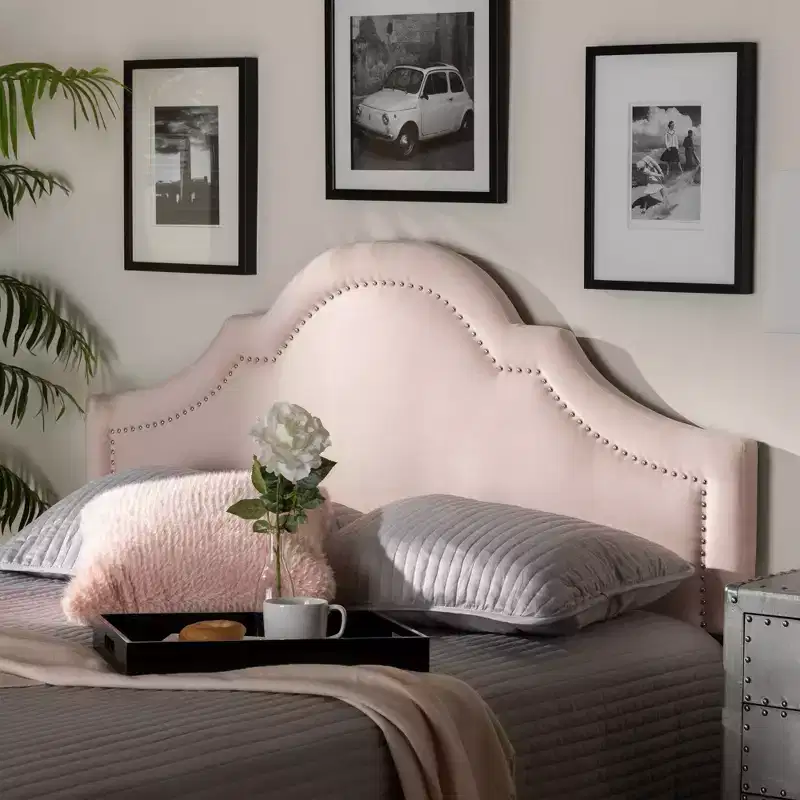 Velvet Headboard - Light Pink