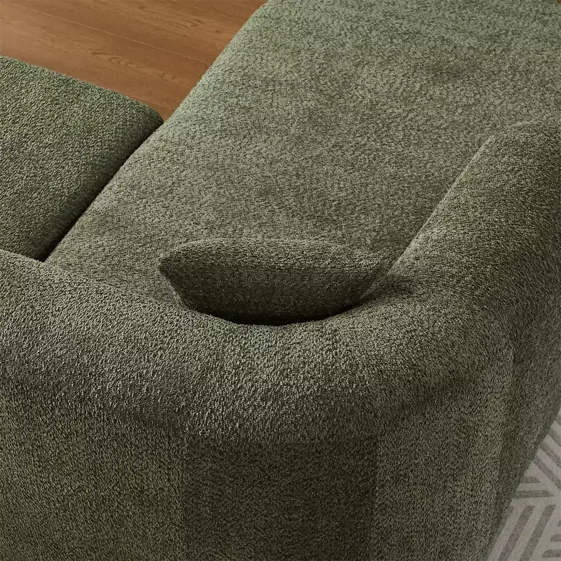 Clihome 109.4 L-Shaped Modular Sectional Sofa Left Chaise Chenille Fabric Cloud Sofa with 2 Pillows