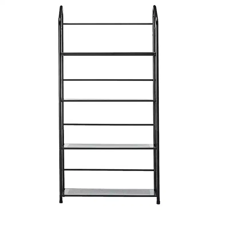 HomeRoots 49 Black Metal Four Tier Bookcase