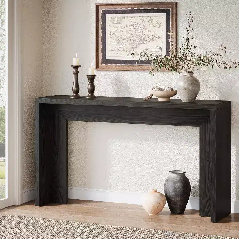Lantine 55.12 Farmhouse Console Table, Narrow Wooden Sofa Table For Entryway, Hallway, Living Room, Foyer