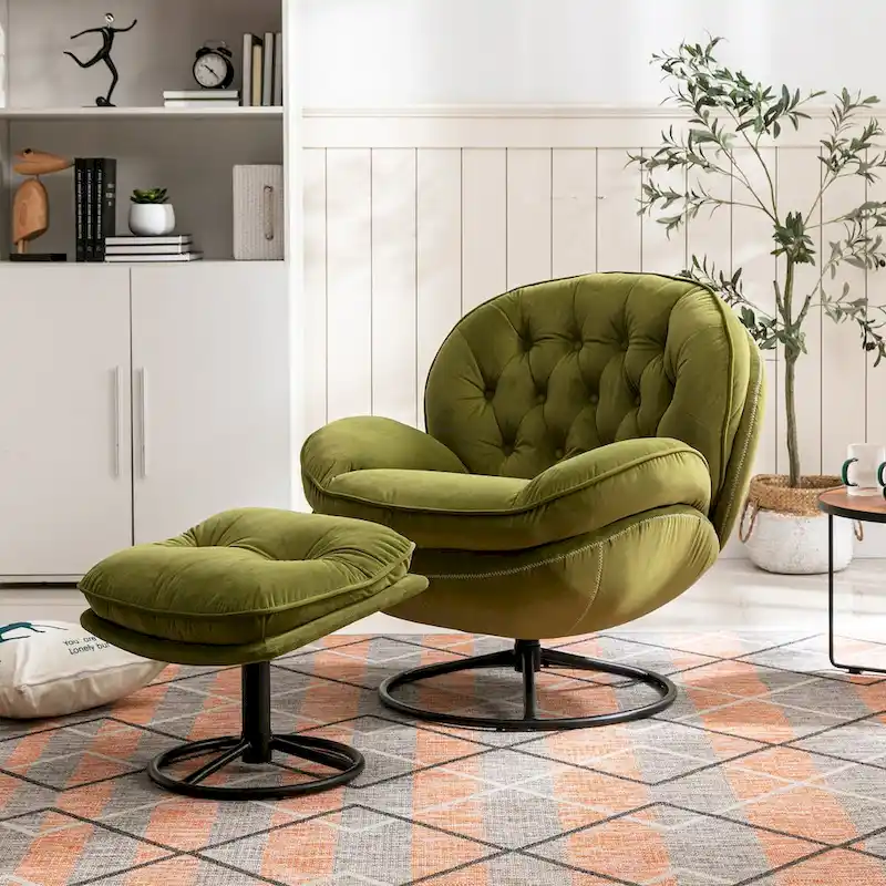 Accent chair TV Chair Living room Chair with Ottoman