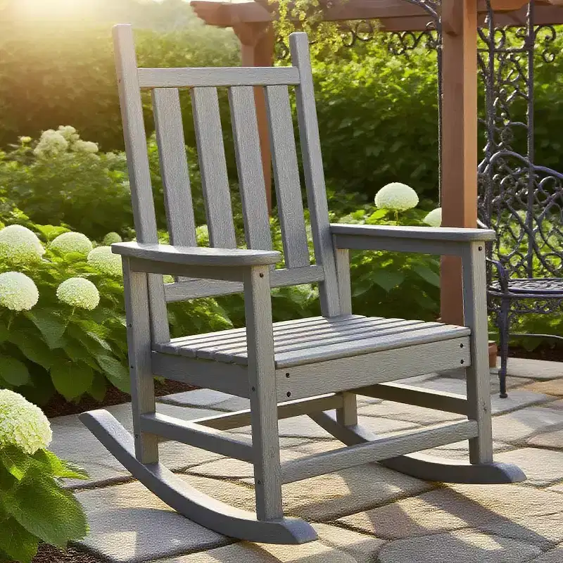 40 Oversized Rocking Chair for Adults, All Weather HDPE Porch Rocker, Heavy Duty Outdoor Rocking Chair 400 lbs for Patio, Garden, Porch