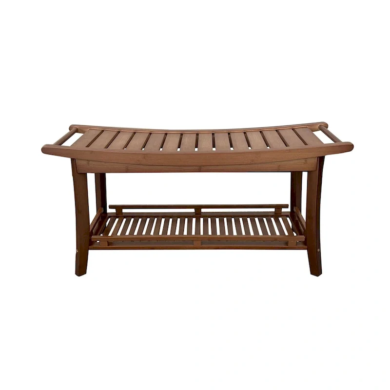 Caramel / Black / Natural Bamboo Spa Bench, Single-Person, 39