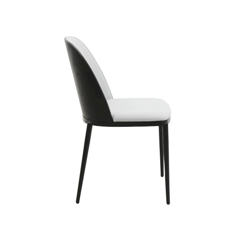 Dining Chair with Upholstered Seat Side Chair with MDF Wood Frame in Steel Set of 4