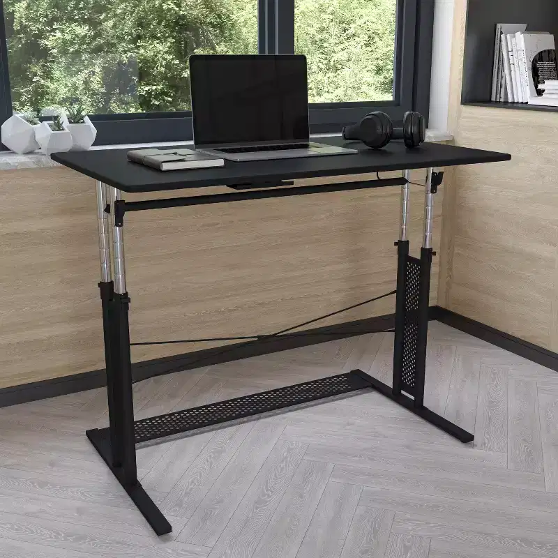 Flash Furniture Height Adjustable (27.25-35.75H) Sit to Stand Home Office Desk