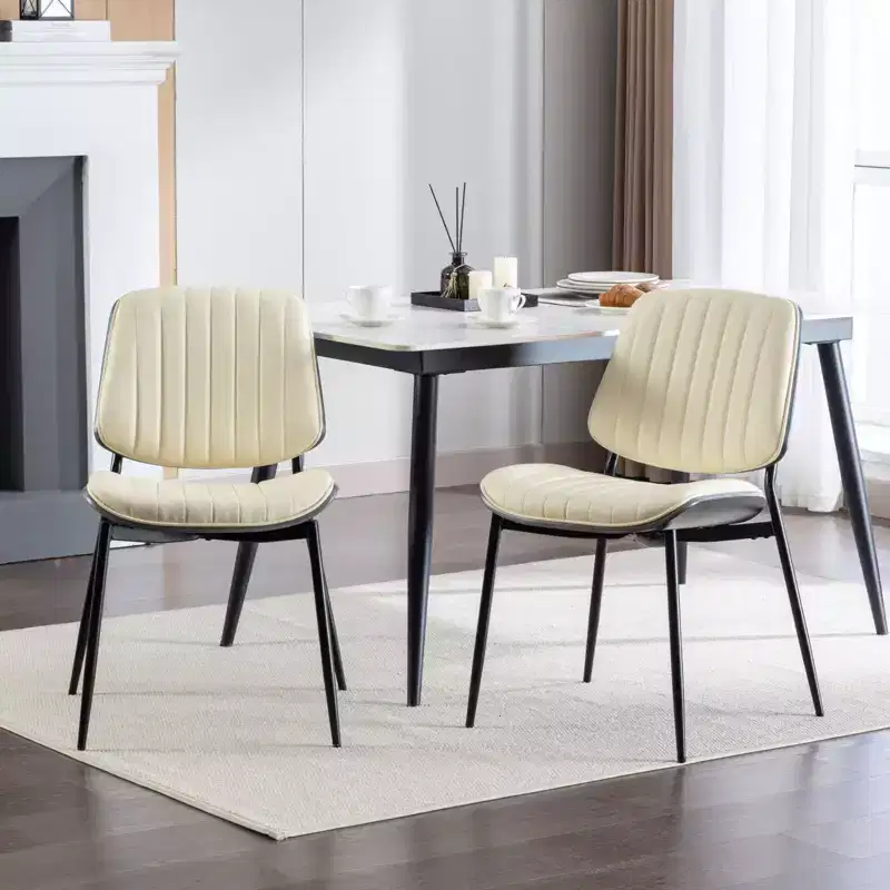 GDFStudio Sera Mid-Century Modern Upholstered Dining Chairs (Set of 2)