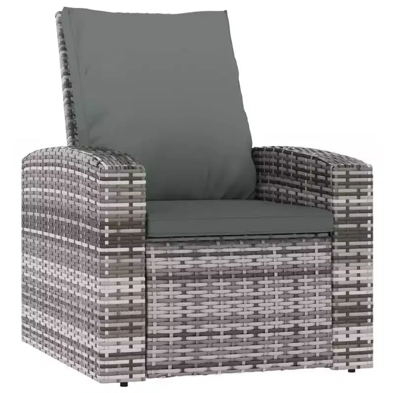 vidaXL Garden Reclining Chair PE Rattan Single Sofa