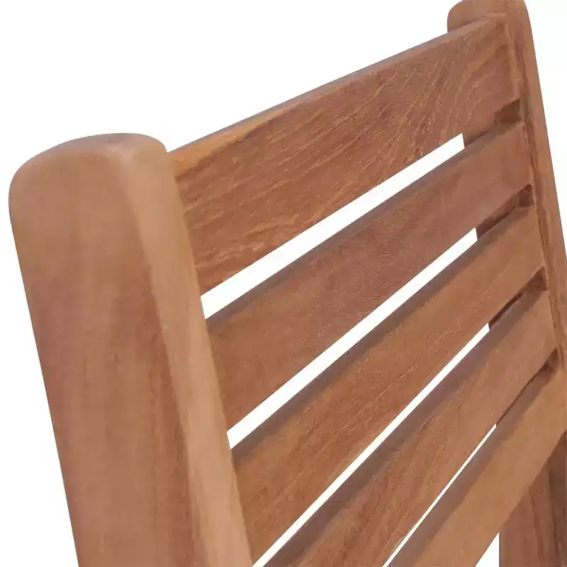 vidaXL Stackable Chair Set of 2 Warm natural wood Solid teak wood Medium