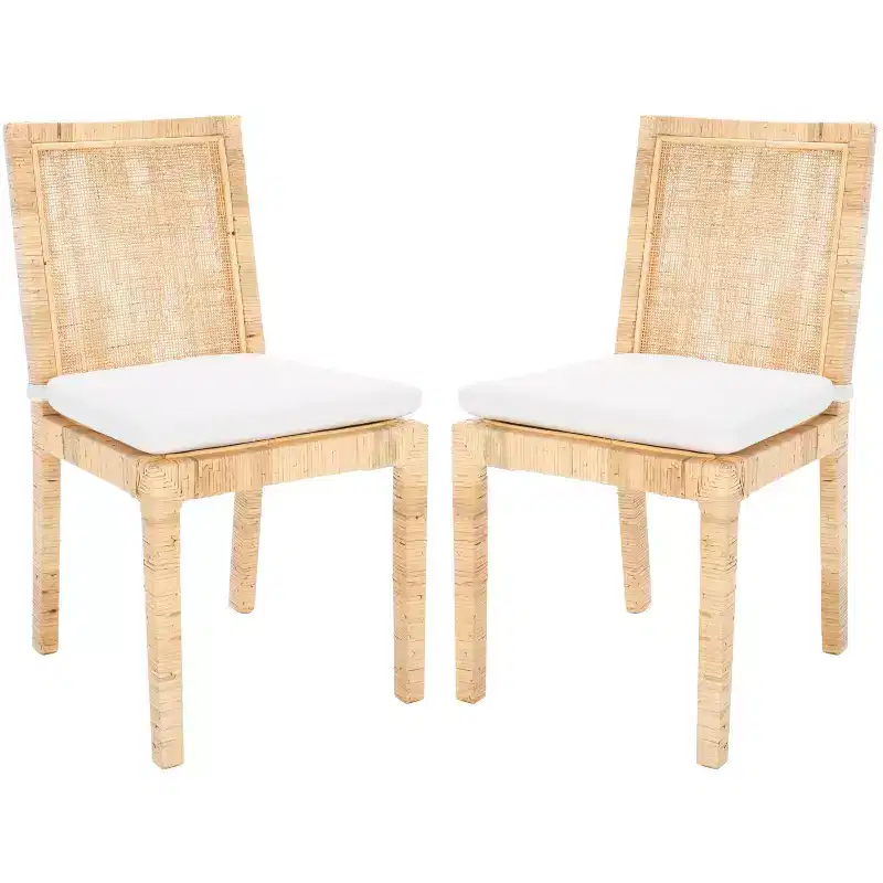 Tojo Cane Dining Chair W/ Cushion (Set of 2) - DCH6502 - Safavieh