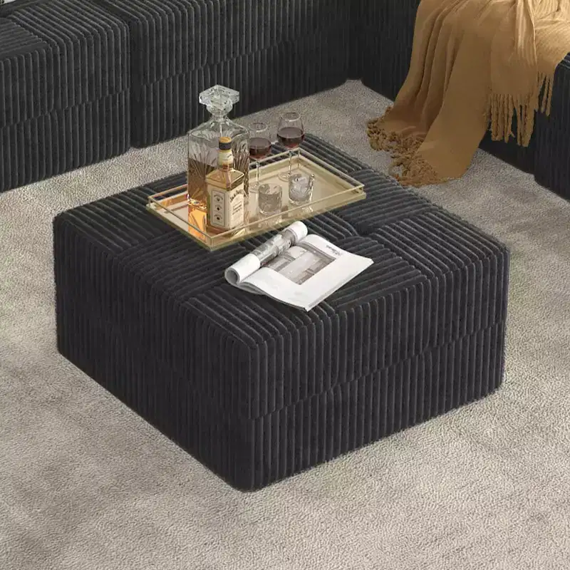 GDFStudio Adele Modern Corduroy Upholstered Ottoman
