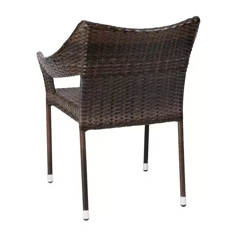 Flash Furniture Ethan Commercial Grade Stacking Patio Chair, All Weather PE Rattan Wicker Patio Dining Chair
