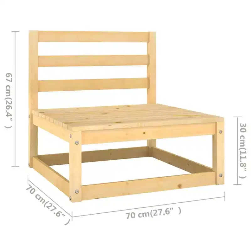 vidaXL Garden Lounge Set Natural pine Solid pine wood Medium Modular