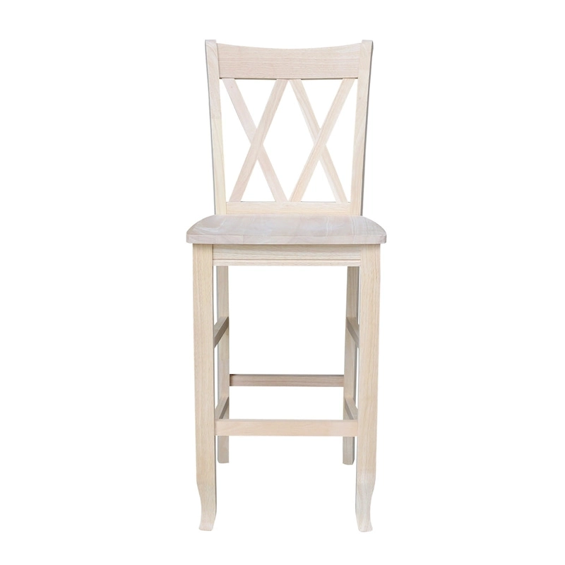 International Concepts Unfinished Double X-back Stool