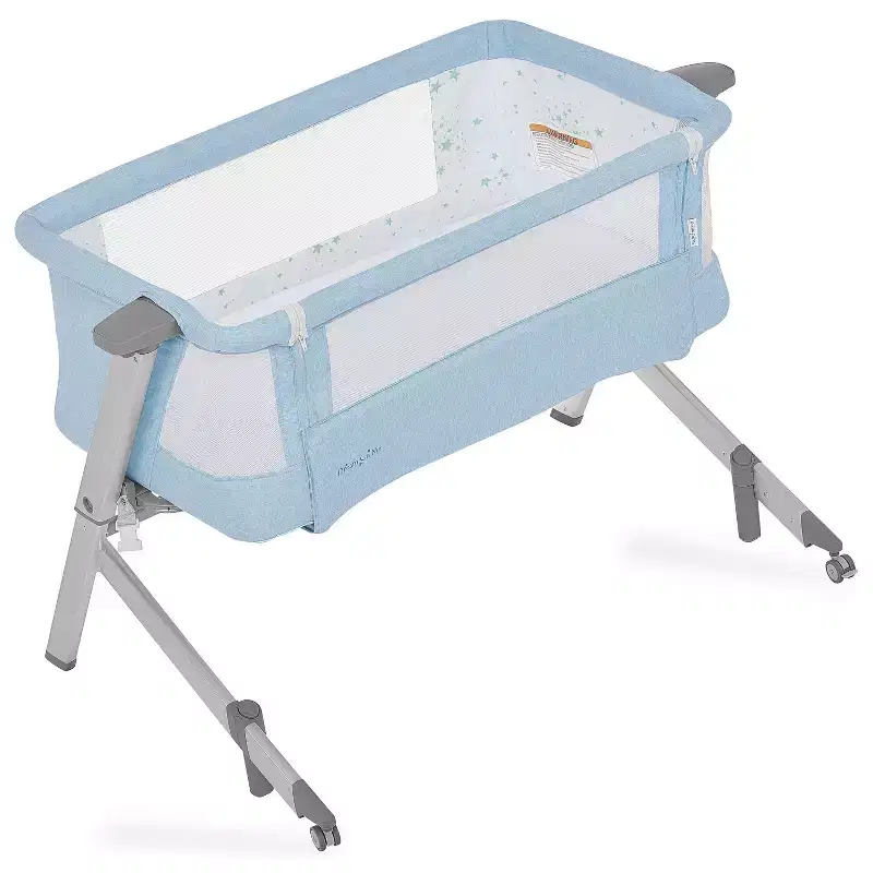 Blue Aluminum Frame Bassinet & Bedside Sleeper, 1-Baby