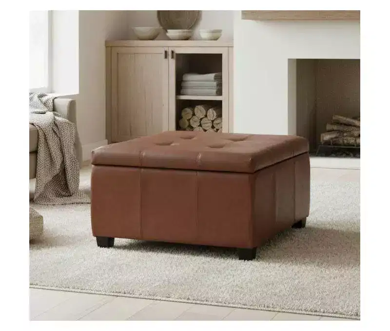 Christopher Knight Home Michiko Modern Wooden Faux Leather Upholstered Storage Ottoman