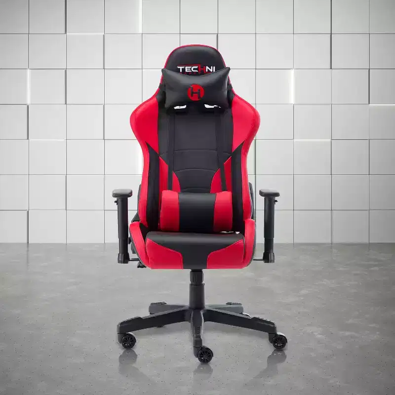 TUYOHW Adjustable Ergonomics Gaming Chair,360 Swivel Office Chairs with Head&Lumbar Pillow,90-150 Reclining Chair for Office&Home,250lbs Max,Red