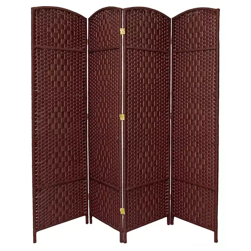 6 ft. Tall Diamond Weave Fiber Room Divider 4 Panels