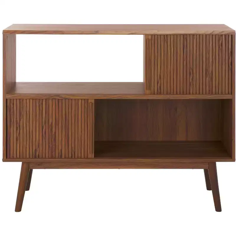 Sliding Door Media Stand, Walnut