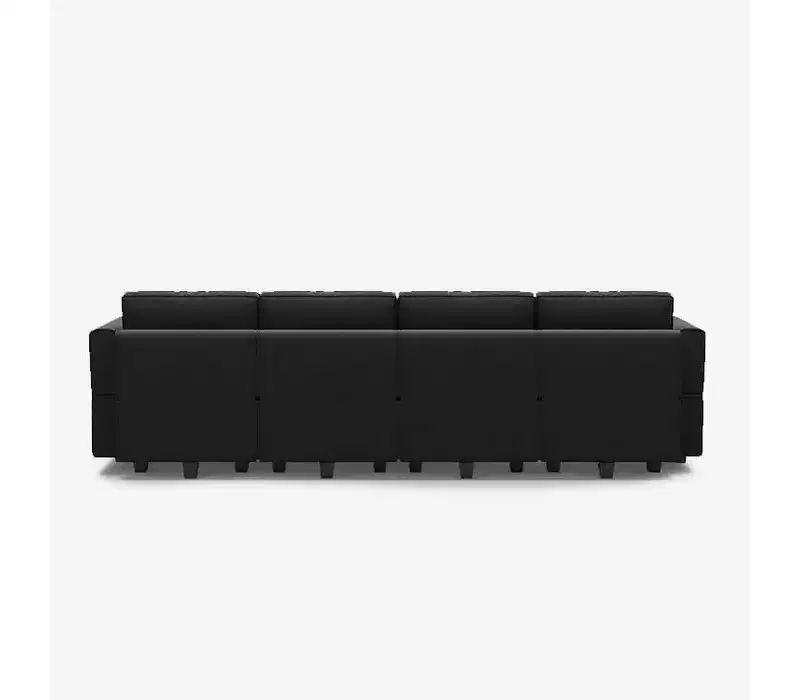 Modular Velvet Sectional Sofa with Storage Seat, 6-Seater, Adjustable Armrest & Washable Covers
