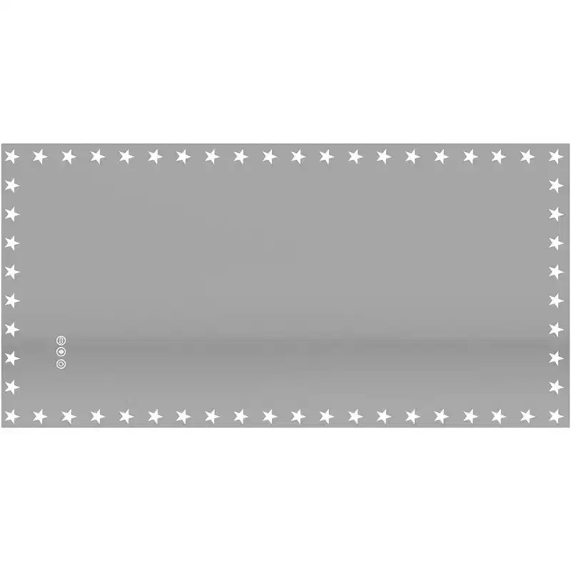 LED Bathroom Mirror RGB Backlight Front Lighted Anti-Fog Dimmable Wall Mounted Vanity Mirror Touch Control Adjustable Brightness 48 x 24inch