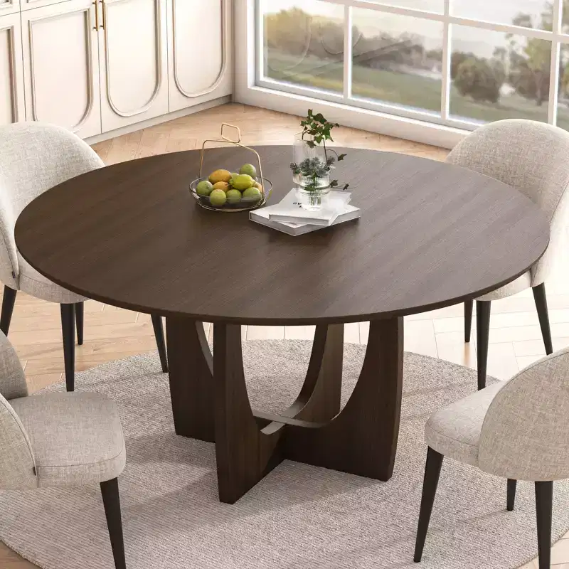 42 Round Dining Table Kitchen Table with Criss Cross Pedestal