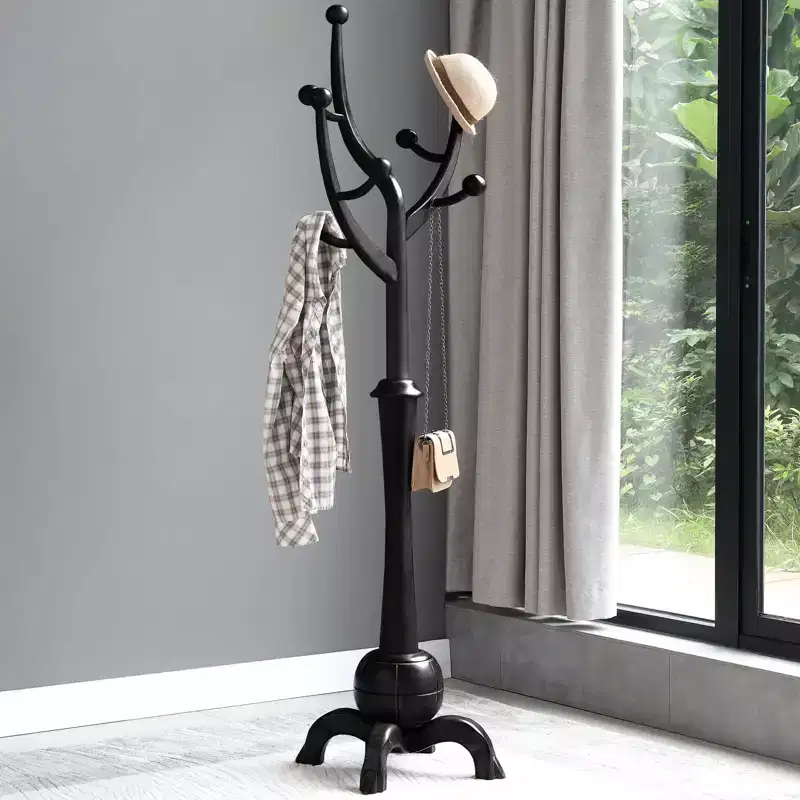 Bekrvio Solid Wood Coat Rack Freestanding, Coat Satnd with 8 Tree Branch Hooks, Stable Sphere Base, 160lbs