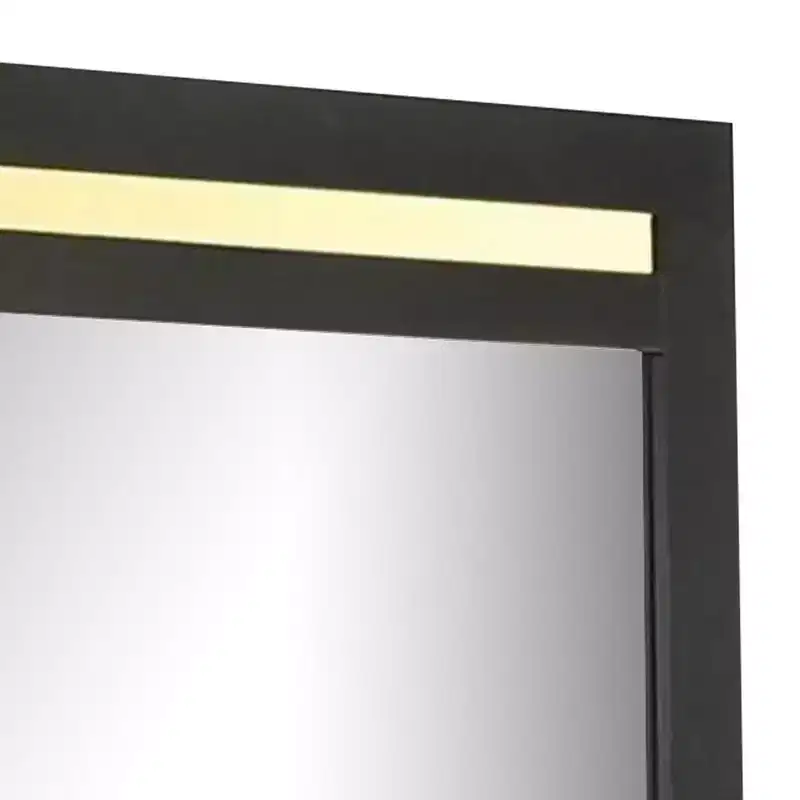 41 Inch Wall-Mount Dresser Mirror, Black Frame with Gold Acrylic Trim