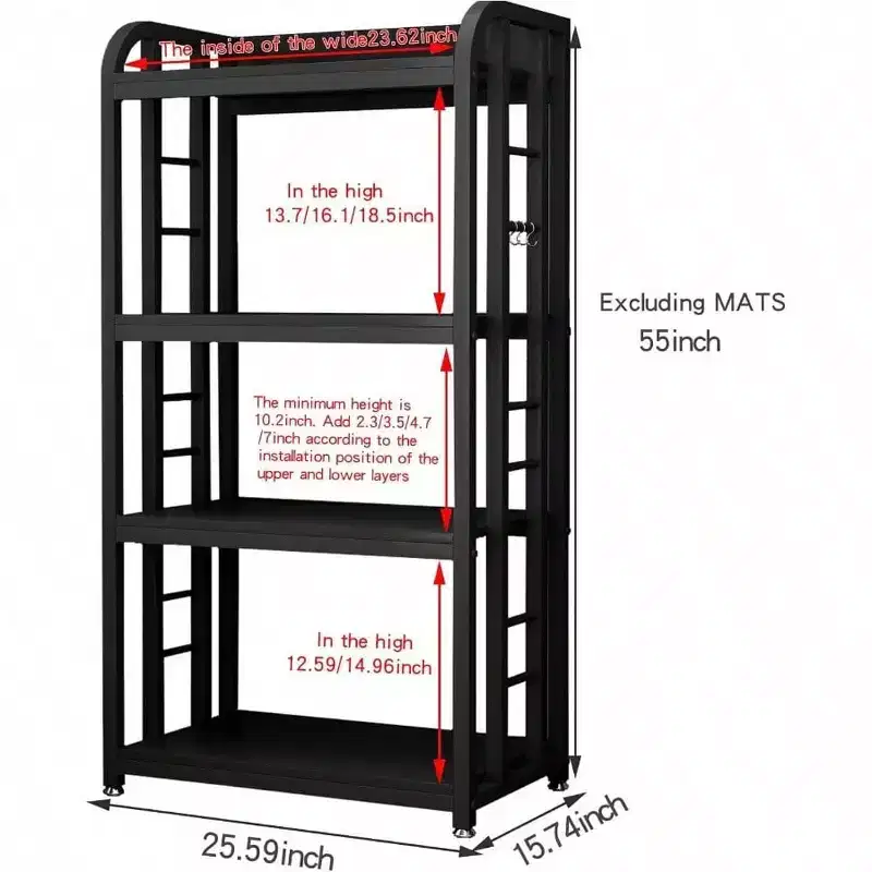 4 - Tier Kitchen Baker's Rack Standing Microwave Oven Stand Utility Storage Shelf Island Coffee Bar Living Room Home Office