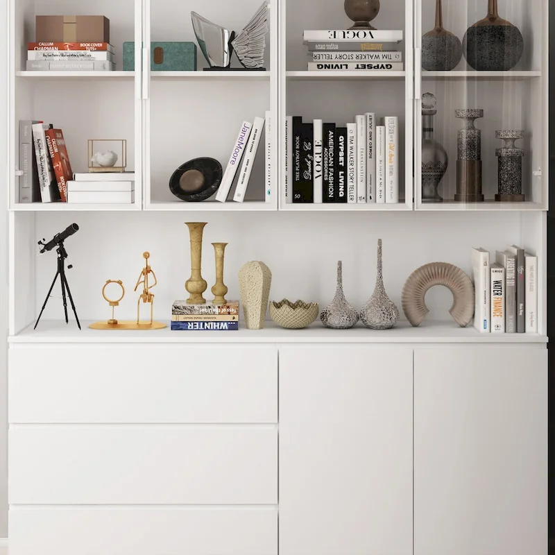Modular Buffet and Display Cabinet - Modular Design in Pristine White