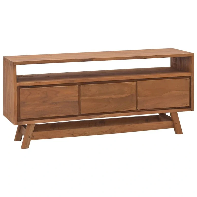TV Cabinet 43.3x11.8x19.7 Solid Teak Wood