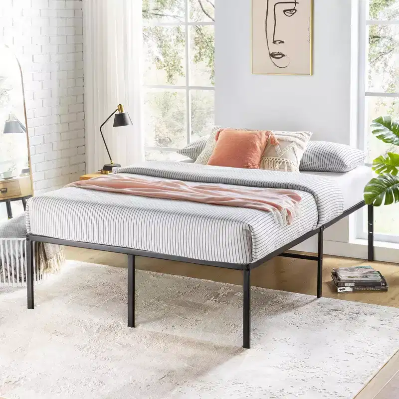 18 Classic Metal Platform Bed Frame Black -