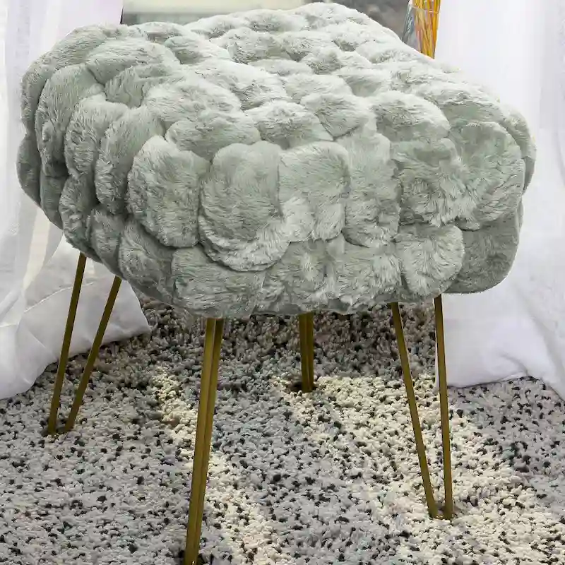 FoxFauxFur Pouf Stool