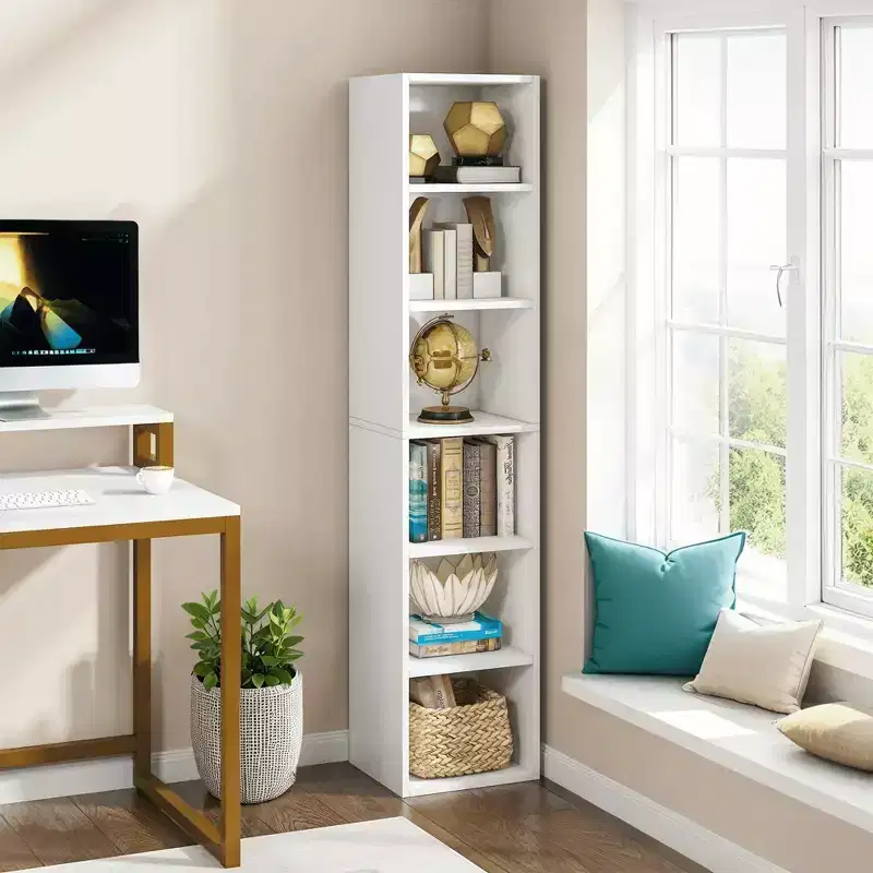 MAYEERTY 6-Tier Open Cube Bookshelf Ample Storage for Books Plants Decor
