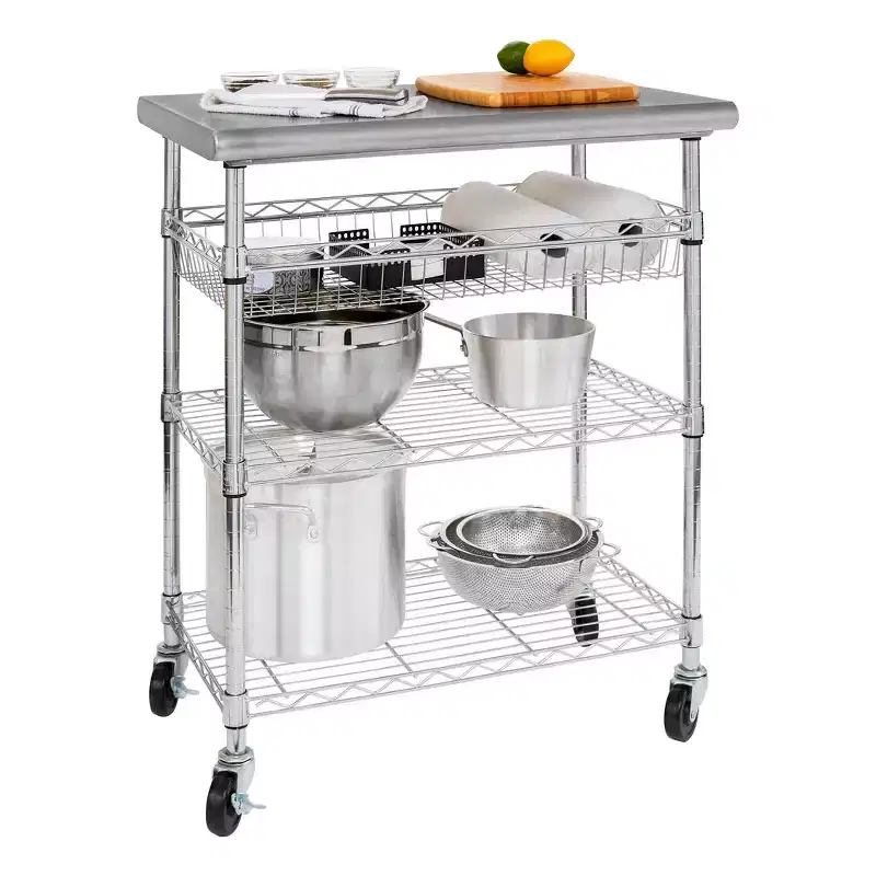 Seville Classics Stainless Steel Top NSF certified Utility Worktable Cart