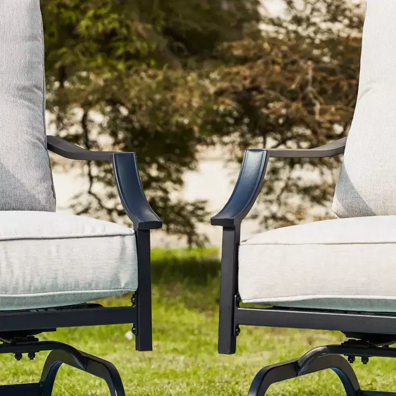 2pk Steel Patio Accent Chairs - Lokatse