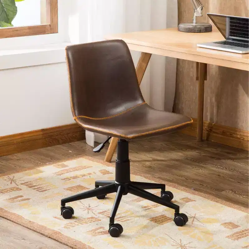 PU Leather 360° Swivel Office Chair with Adjustable Height