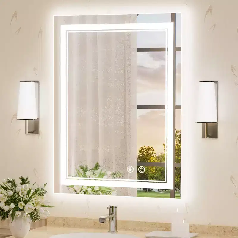 Keonjinn LED Front Light Bathroom Vanity Wall Mirror, Anti-Fog, Dimmable